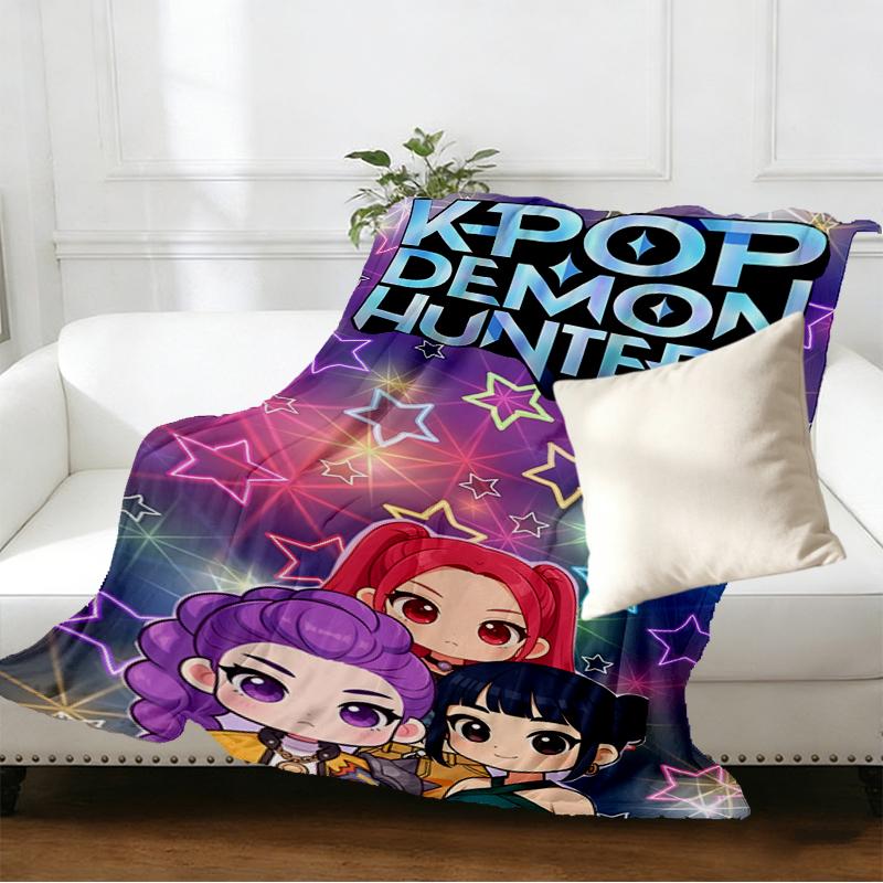 KPop Dämonenjäger Print Decke - Weich & Bequem, für Schlafzimmer, Reisen, Sofa, Heimdekoration - Geburtstags-Weihnachtsgeschenk für Freund