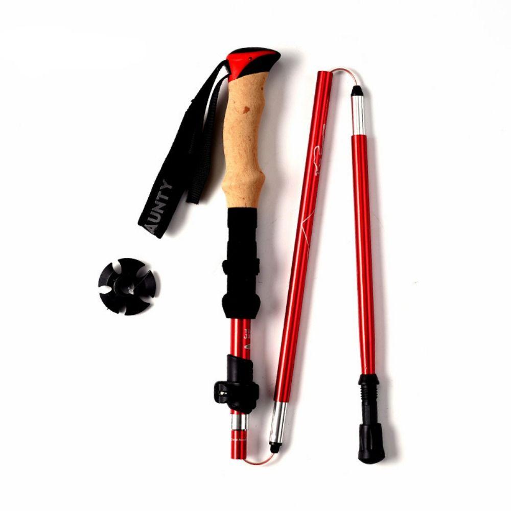 

Aluminum Cross Country Cane EVA Walking Sticks Balance Support Wading Staff Camping красный