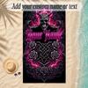 Gothic Theme Soft Beach Towel Personalized Custom Name Text Towel Portable for Beach Pool Travel