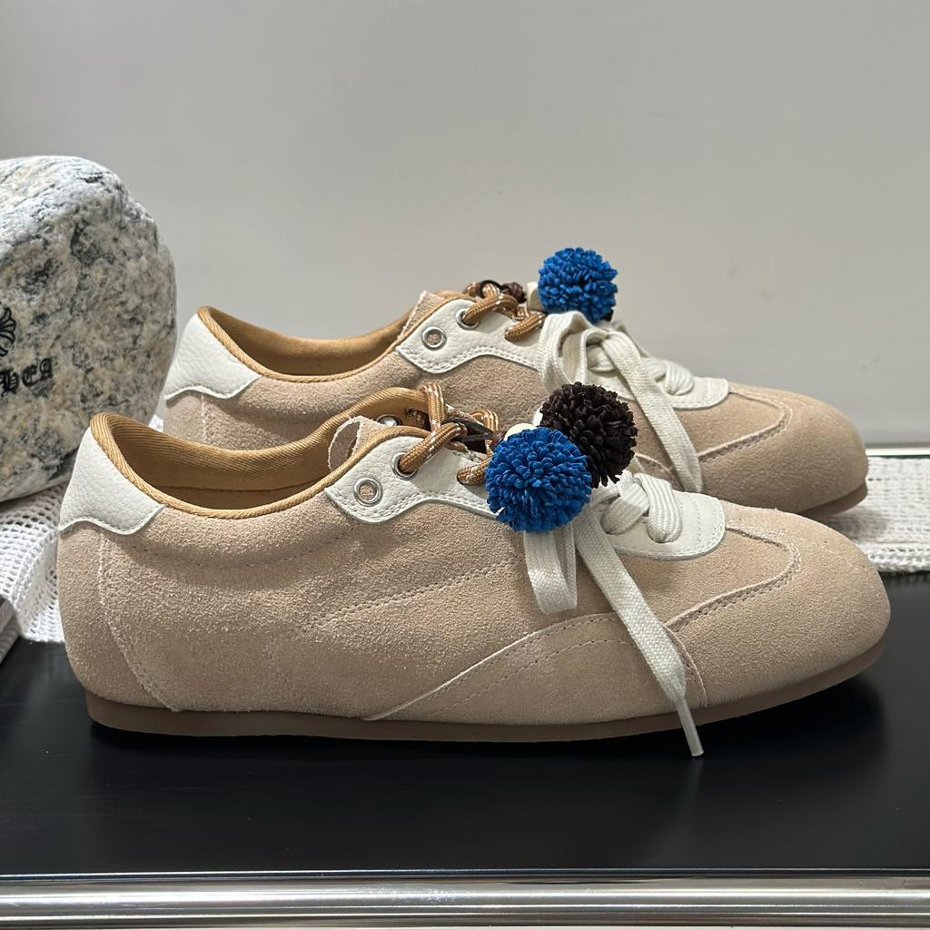 Retro Sportlich Dicke Sohle Atmungsaktiv Höhenvergrößernde Schuhe Vintage Dequn Runde Zehenpartie Niedriger Absatz Bequem Alle Jahreszeiten Damenschuh