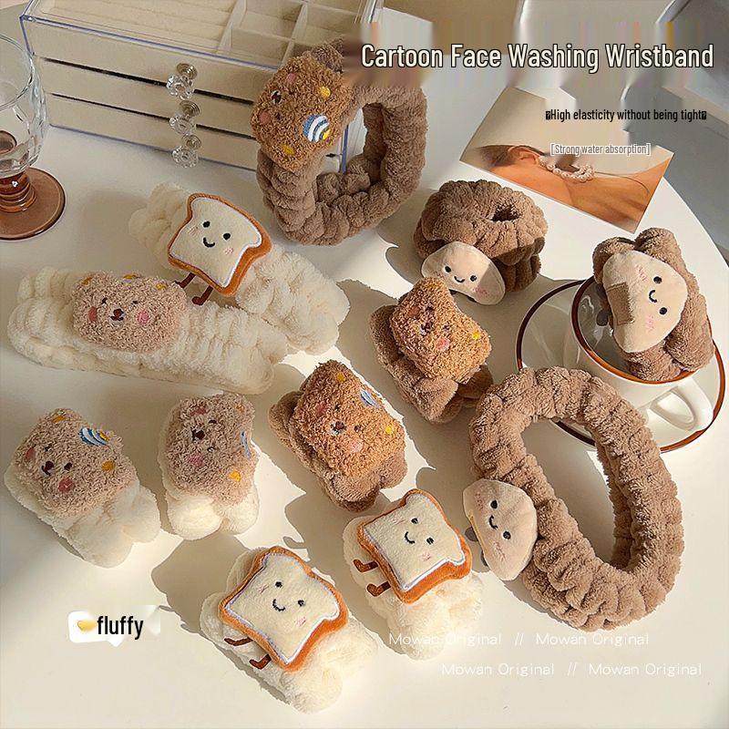 Trendy Cute Bear Toast Headband for Women - Cartoon Style Flyaway Hair Accessory