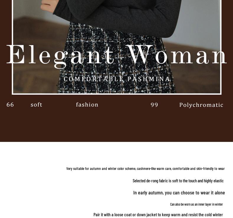 Women's Slim Fit Fleece Turtleneck - Autumn/Winter Long Sleeve Base Layer