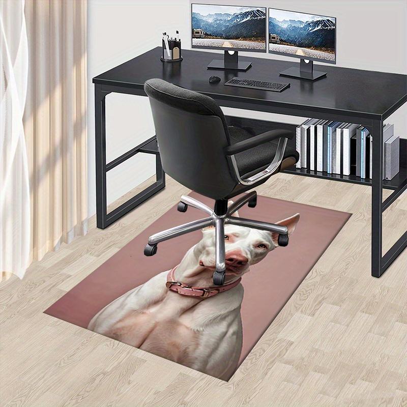 

1pc White Dog, Pink Collar, Studio Portrait Office Carpet Soft Polyester Entrance Carpet Washable Non-slip Machine Washable Indoor Carpet Ta 60cm by 90cm