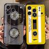 Retro Cassette Tape Case for iPhone XS Max 7 8 13 12 11 17 Pro Max 15 16 14 Plus 17Air XR Black Soft Phone Cover