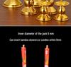 Bamboo and Alloy Candle Holder for Worship - Insertable Stand for Buddha or God