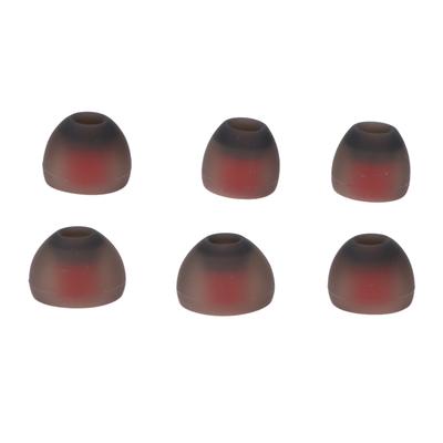 6pcs Silicone Eartips Gray Red Noise Reduction Comfortable Replacement Earplugs for Philips for