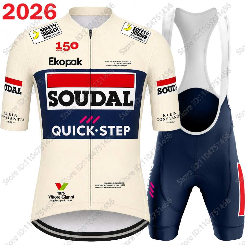 Team Soudal-Quick-Step Cycling Jersey Set Italy Tour Cycling Clothing Men Road Bike Shirt Suit Bicycle Bib Shorts MTB Wear