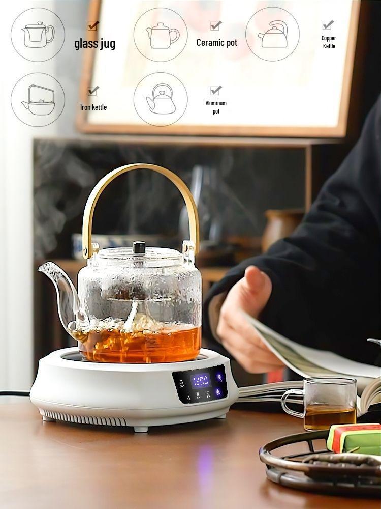 Smart Electric Ceramic Tea Brewer - Compact Kettle for Brewing, Steaming, and Boiling Tea