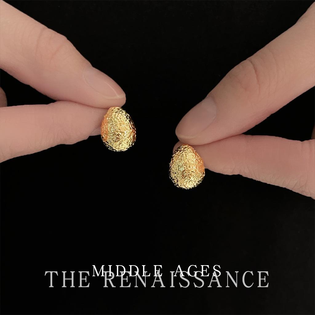 Серьги-гвоздики с узором  ветряной молот  золотистые бобовые серьги ретро литературный Гонконгский стиль серьги серьги