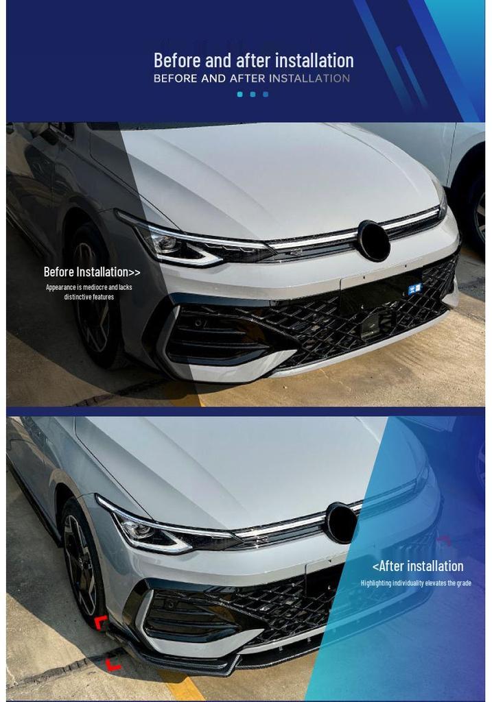 Volkswagen Golf Front Splitter Lip Spoiler - Cross-Border Modification Compatible