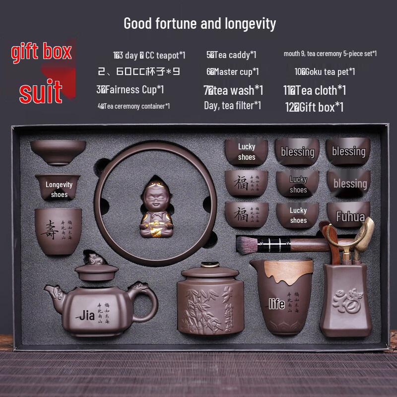 

Fortune & Longevity Ceramic Tea Set