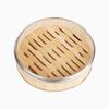 Durable Bamboo Steamer Basket Steel Handle Lid High Temp Resistant Steamer for Dim Sum Bao Bun Kitchen Cooking Tool