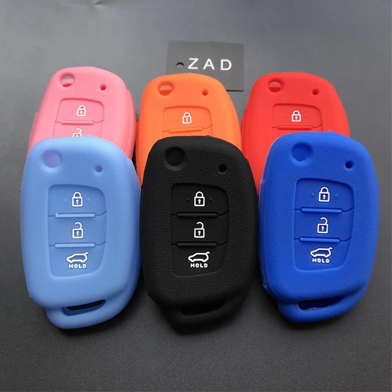 ZAD 3button Silicone Rubber Car Key Case Cover for Hyundai Accent I20 I30 I40 I45 IX35 Mistra Sonata Tucson Verna Key Case