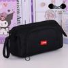 Large Capacity Canvas Double Layer Pencil Case for Middle & High School Students