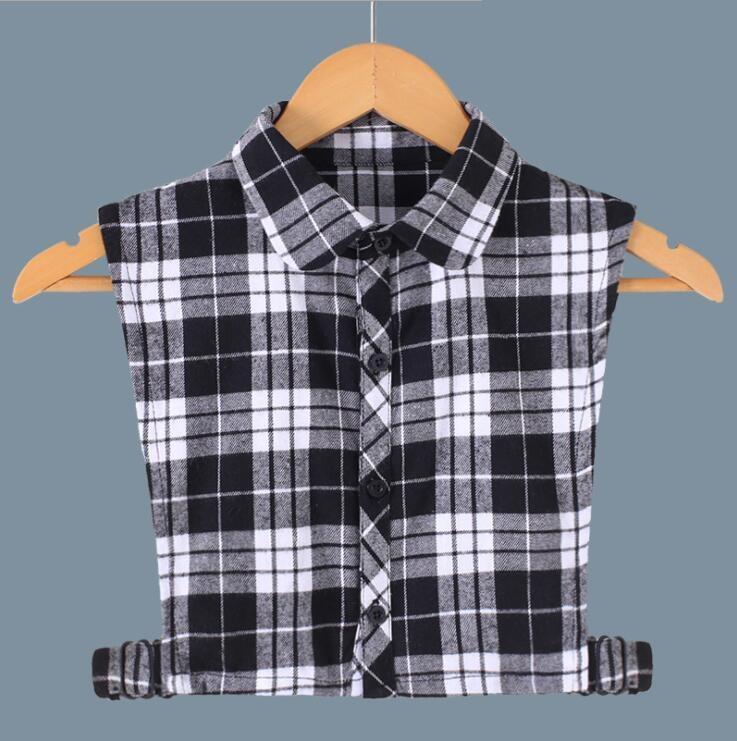 

Женская стойка-воротник белая, накладной воротник, женские съемные воротники, клетчатая съемная полурубашка, съемная блузка, красный искусственный воротник