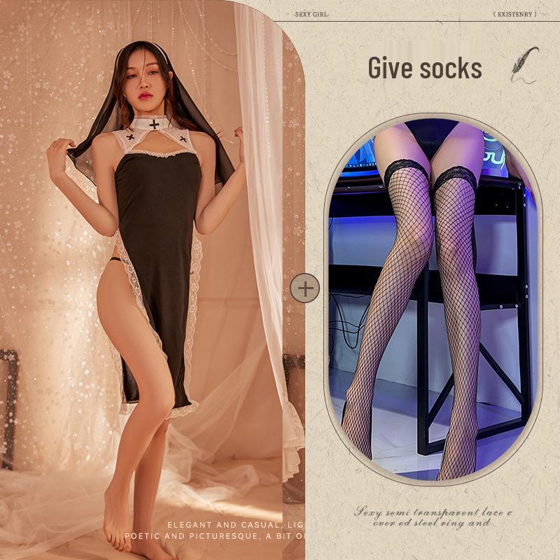 Honey's Love Temptation Nonnenkostüm Lingerie - Sexy Cutout Rollenspiel Nachthemd
