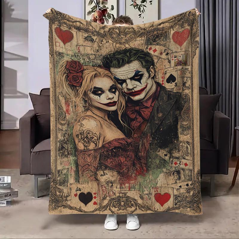 8 Sizes Clown Joker Printed Blanket Warm and Soft for Home Travel Blanket Sofa Bedding Camping Picnic Car Office Cover Blanket