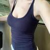 Student Girl's Slim-Fit Camisole Tank Top with Built-in Bra – Pure, Desirable Base Layer and Beautiful Back Design