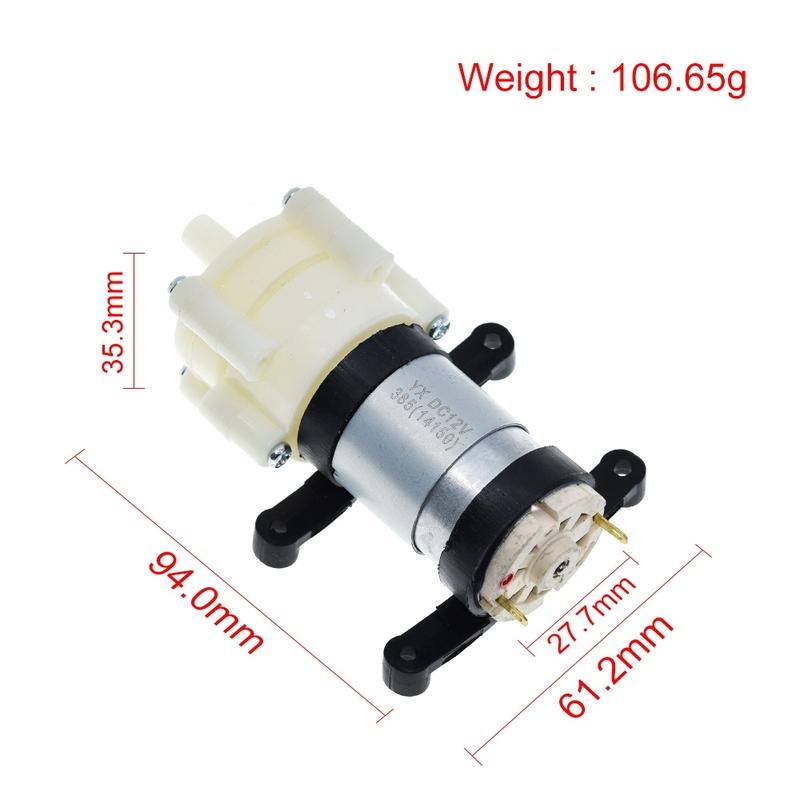 TZT DC6-12V R385 Aquarium Fish Tank Round Water Air DC Diaphragm Pump Aquarium Air Pumps Accessories