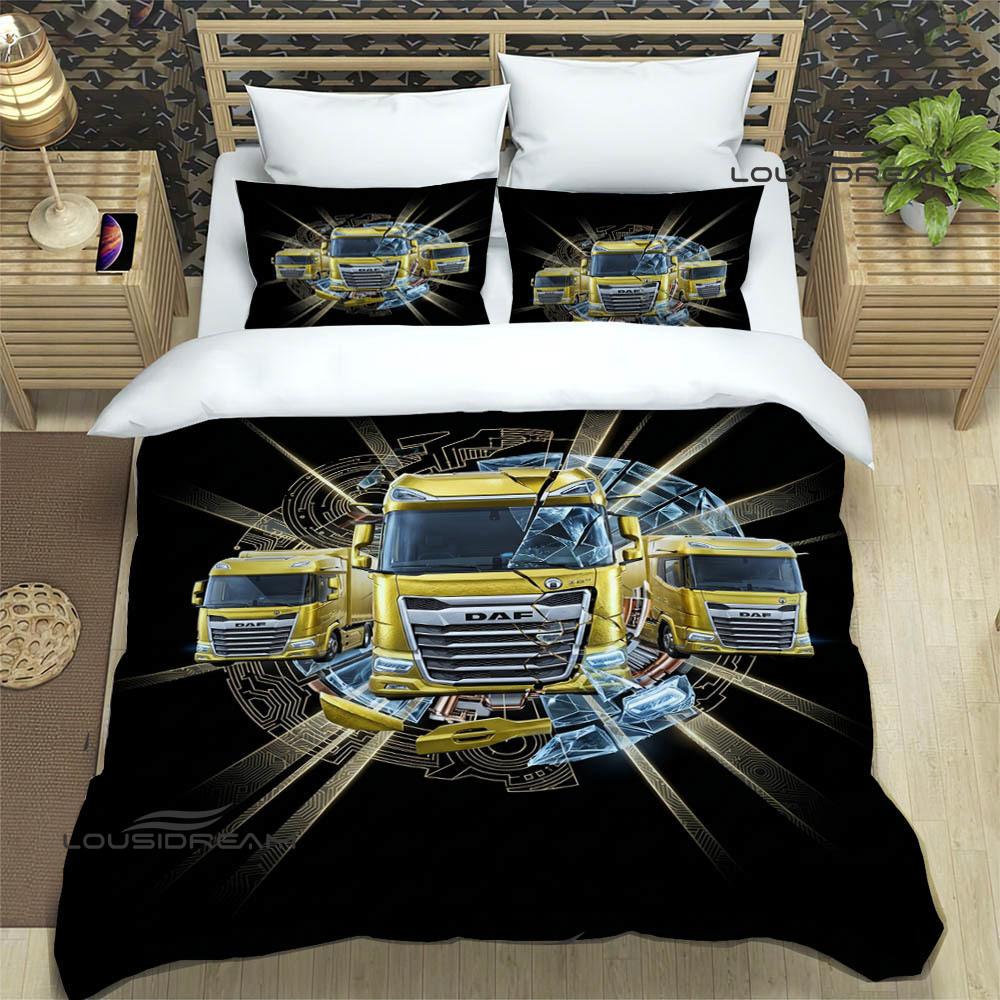 Set Biancheria da Letto Stampata Retro Camion 3D D-DAF set di biancheria da letto squisito copripiumino set piumone set biancheria da letto regalo di compleanno di lusso