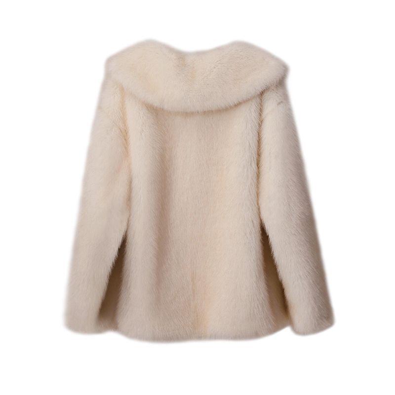 2025 Winter Women's Faux Fur Coat with Thickened Warmth and Suit Collar in European and American Style