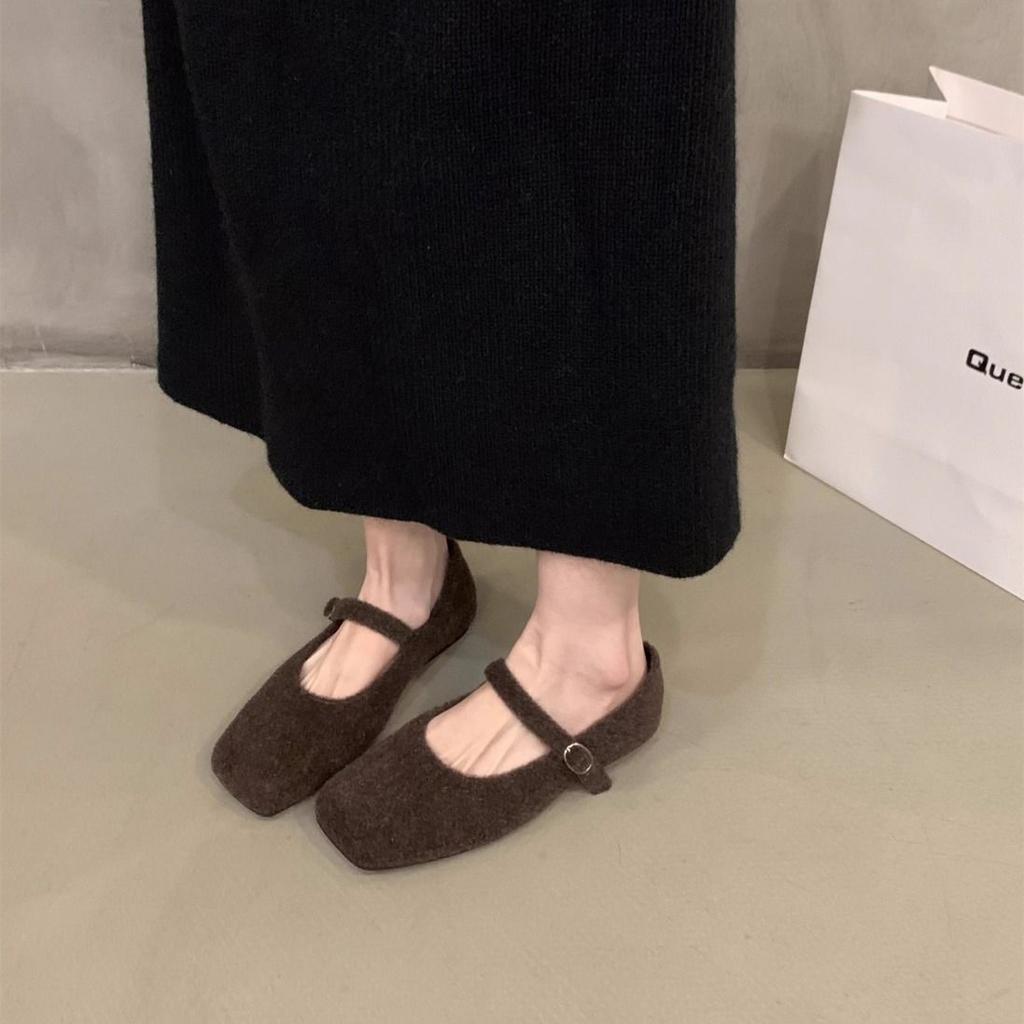 Flat-bottomed Korean Version of Mary Jane Single Shoes Women's Shoes Spring, Autumn and Winter Black Gentle All-match Shoes