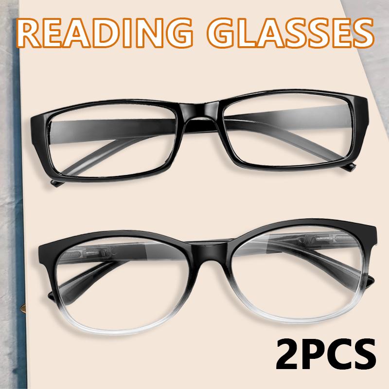2 Pack Reading Glasses for Men Women Multi Flex Focus Dial Vision Auto Adjust Glasses From .5X to 2.5X For Small Print