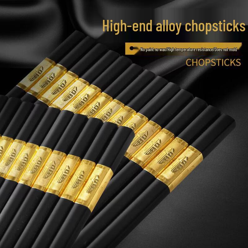 High-Grade Reusable Alloy Chopsticks Set