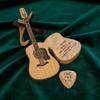 Guitar Shape Guitar Picks Storage Wooden Material Guitar Pick Holder  Guitarist Organization