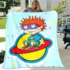 1pc Blanket Rugrats Print Design, Lightweight Blanket for Sofa, Bed- Soft &Warm, Gift for All Seasons Like Christmas, Halloween