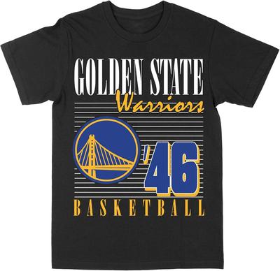 Philcos NBA Golden State Warriors Warrior Basketball '46 Black T-Shirt