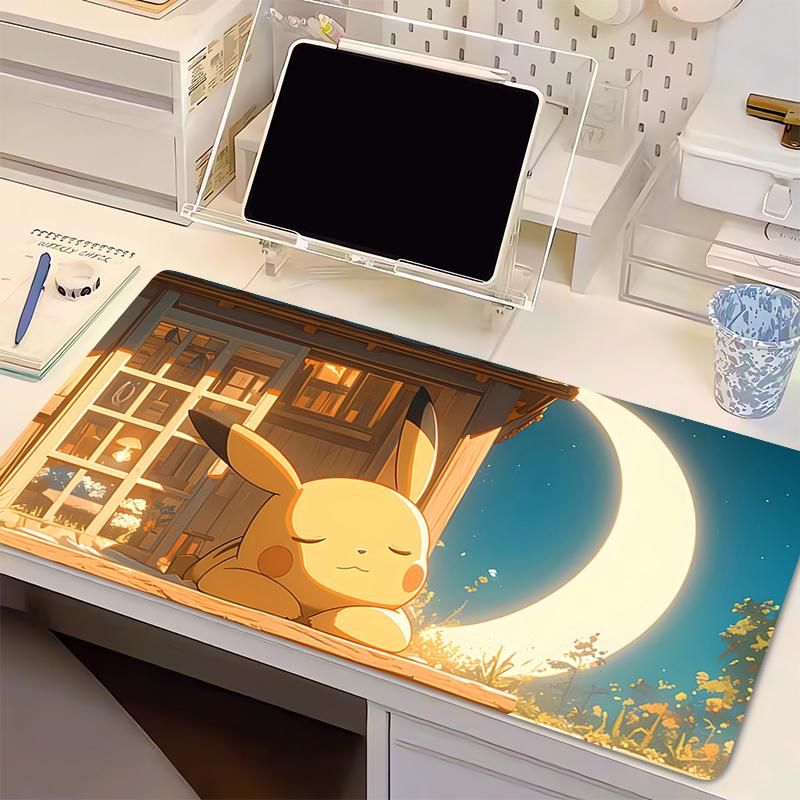 

High-Quality Mouse Pad Large Gamer Gaming Accessories Speed Keyboard Rubber Lock Edge Desk Mat Office P-Pokemon Pikachu Mousepad 30x60x0.2cm