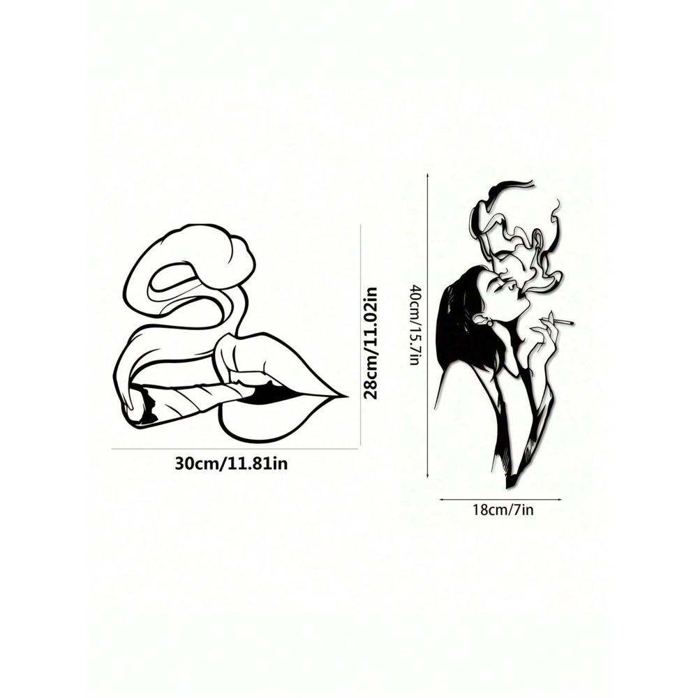 Bohemian Metal Wall Art Minimalist Couple Kiss Silhouette Gothic Love Decor Home Gift