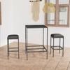 vidaXL 3-part. Garden Bar Set with Cushions Poly Rattan Grey
