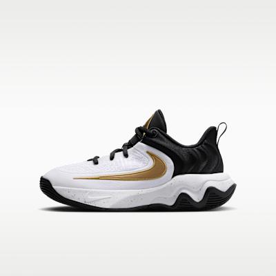 Nike Giannis Immortality 4 Black White Metallic Gold (GS) 36.5
