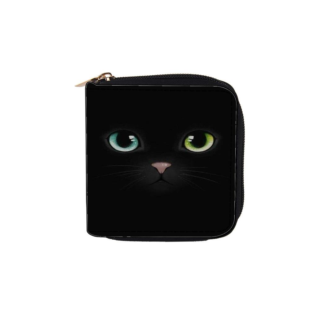 New cartoon cat animation short zipper wallet, children's small wallet