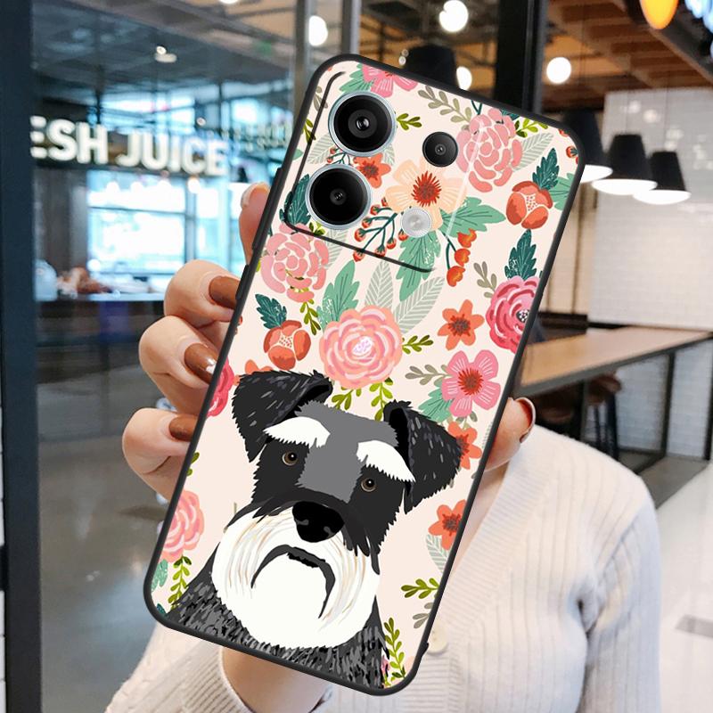 Schnauzer Welpe Hund Kunst Hülle Für Xiaomi Redmi Note 14 Pro 10 11 12 13 15 Pro Plus Redmi 15C 14C 10C 12C 13C 15 Hülle