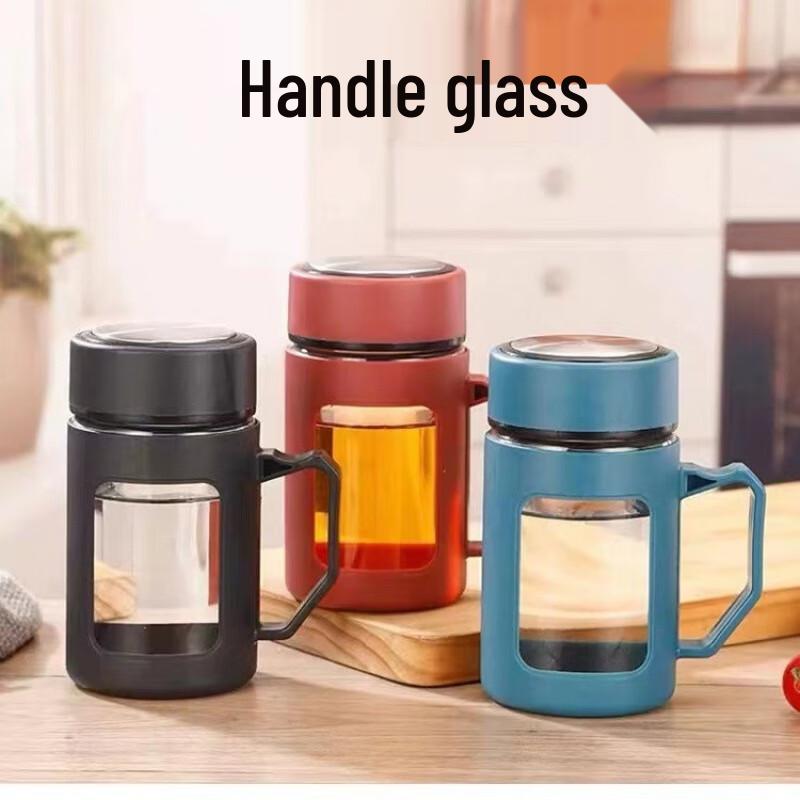 Heat-Resistant Glass Tea Cup with Handle