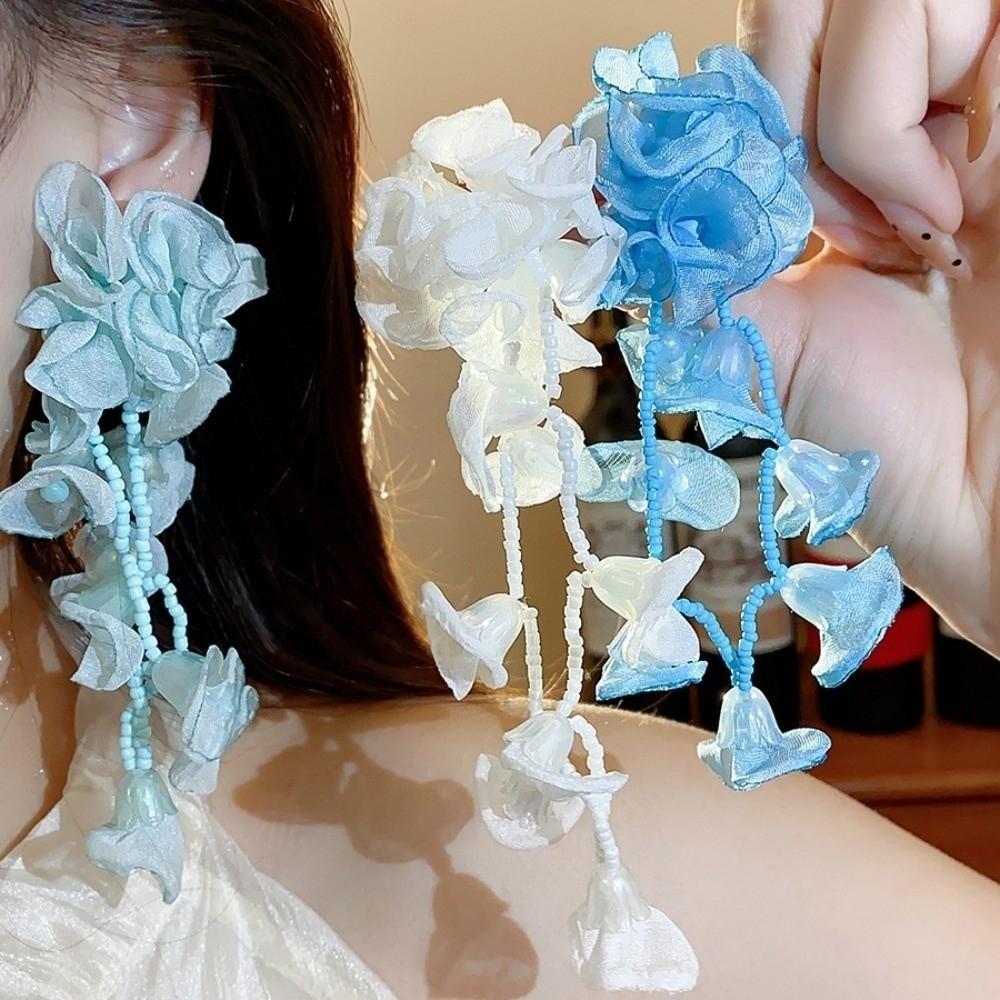 1 pair Bohemian Style Vacation Flower Eardrops Women Seaside Earrings  Festival Ear Accessories