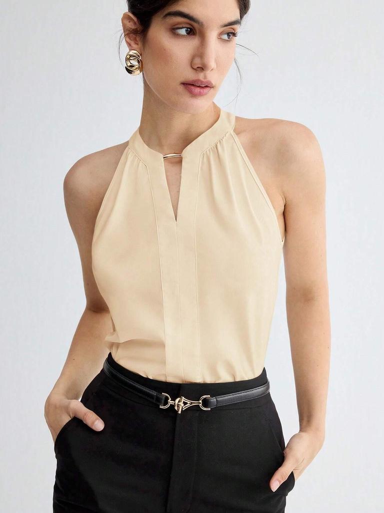 Cross-Border Women's Summer Halter Sleeveless Top – Versatile and Chic for the Workplace