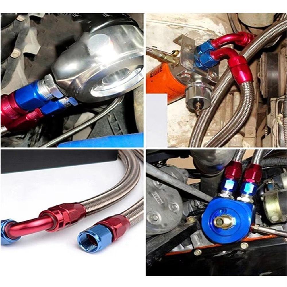 AN4/AN6/AN8/AN10 Oil Line Connector Aluminum Alloy Oil Hose End Adaptor Braided Fitting