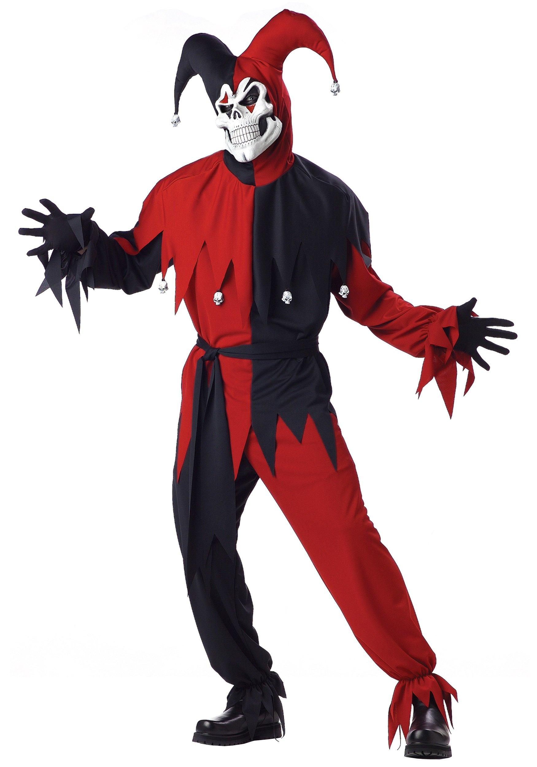 

Vile Jester Adult Costume A vile clown costume for perfect for - adults, Halloween. Size Large.
