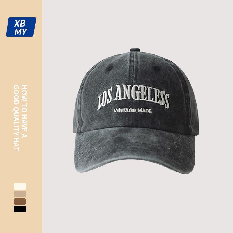 

Baseball cap men s trendy brand letter embroidery retro soft top wide brim sunshade sun protection cap Adjustable