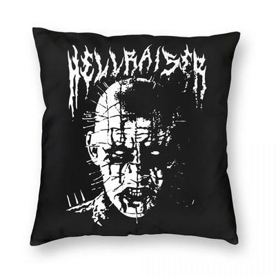 Czarny Metalowy Pinhead Hellraiser Poszewka z Nadrukiem Poszewka na Poduszkę Dekoracja Halloween Horror Film Poduszka Dekoracyjna Poszewka Pokrowiec Dom