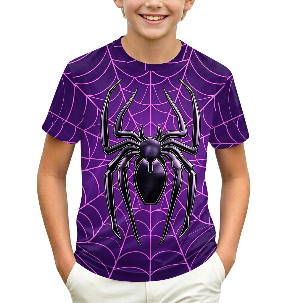 Kids' Short Sleeve Neck T-Shirt with Graphic Print for Casual Daily Wear