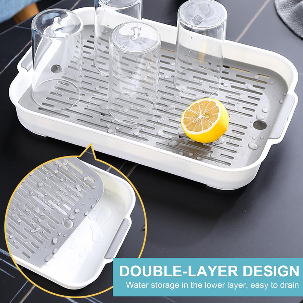 1Pcs Double Layer Drain Tray Premium PP Plastic Dish Drainer Cup Dryer Rack Kitchen Filter Tray for Home Restaurant Use
