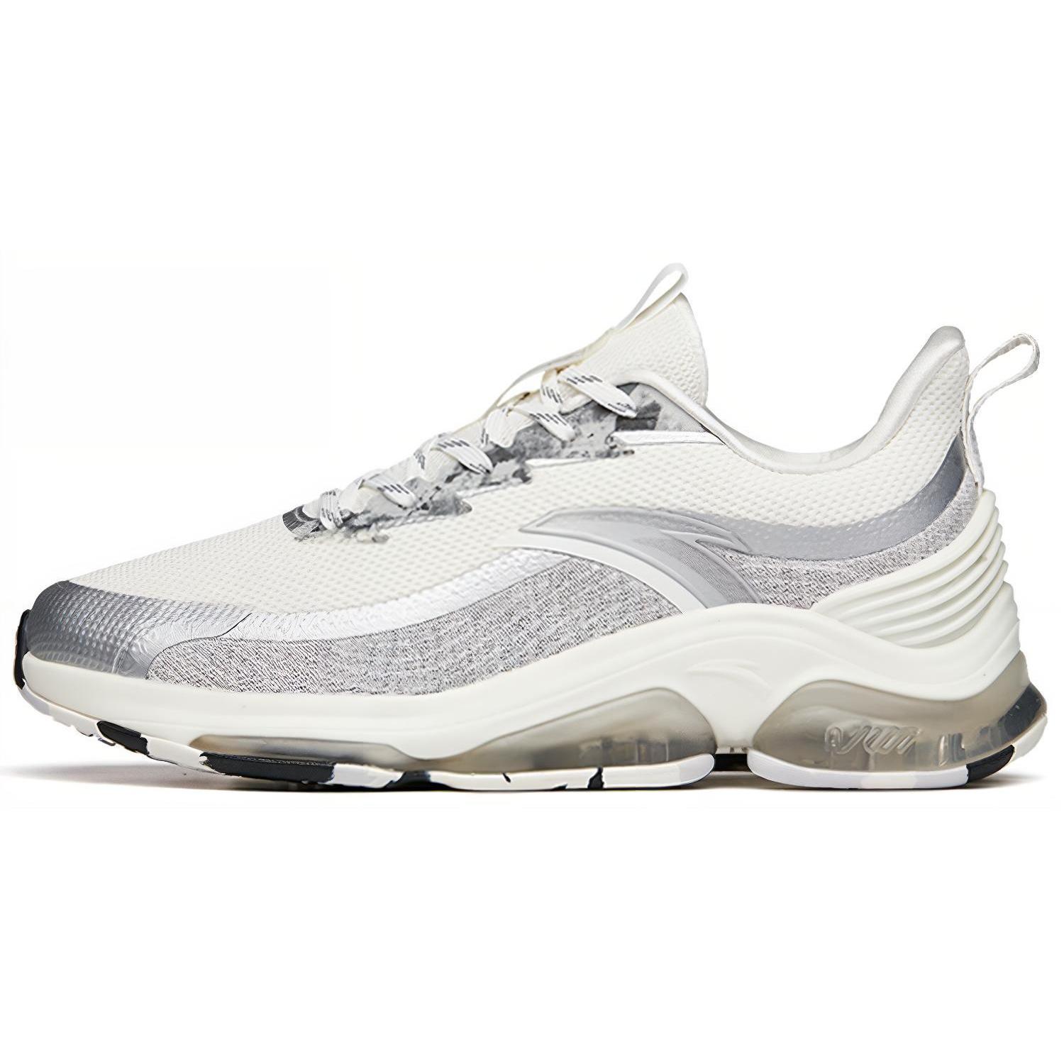 

New Anta Cushioned Slip Resistant Abrasion Resistant Low Top Running Shoes Men s White Silver Cushioning Casual 112145502-3 40