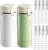 4 In 1 Squeeze Leak Proof Dispenser Bottles for Toiletries with Scale and Label for Shampoo Lotion Shower Gel, Suitable for Travel, Camping and Gym