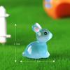 8Pcs Bunny Resin Miniature Figurines Home Decoration Cute Rabbit Mini Bunny Crafts Dark In Night Easter Party Decorate