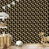Black and Gold Tropical Pattern Wallpaper In Black, Ochre and Gold 50x1000